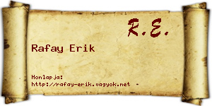 Rafay Erik névjegykártya